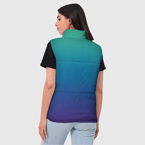 Женский жилет Градиент зелёно-фиолетовый / 3D-Черный – фото 4