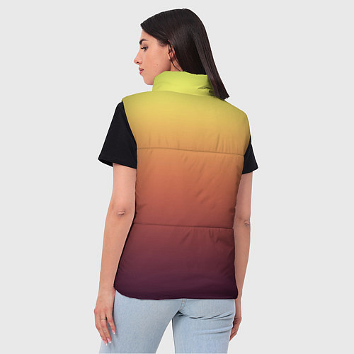 Женский жилет Градиент приглушённый жёлто-бордовый / 3D-Черный – фото 4