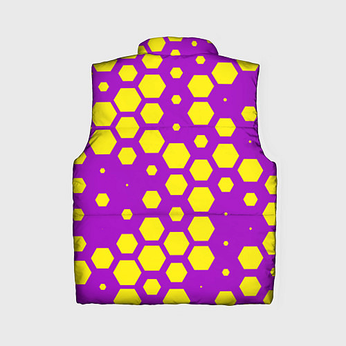 Женский жилет Желтые соты на фиолетовом фоне / 3D-Светло-серый – фото 2