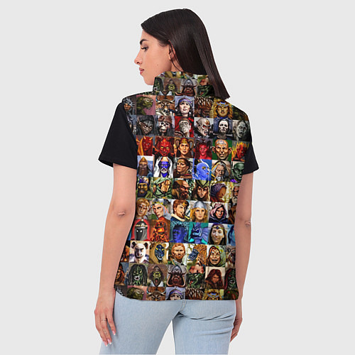 Женский жилет Портреты всех героев / 3D-Черный – фото 4