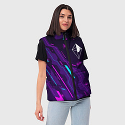 Женский жилет No Mans Sky neon gaming, цвет: 3D-черный — фото 2