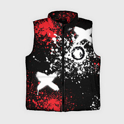 Женский жилет Дракон уроборос на фоне брызг красок и граффити