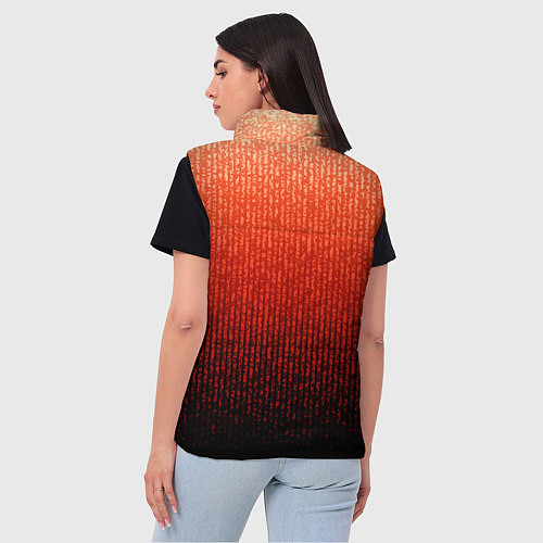 Женский жилет Полосатый градиент оранжево-красный в чёрный / 3D-Черный – фото 4