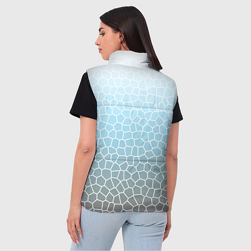 Женский жилет Светлый серо-голубой паттерн мозаика / 3D-Черный – фото 4