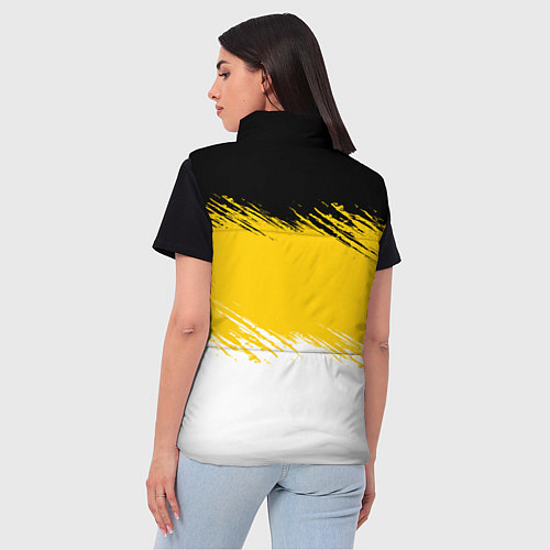 Женский жилет Имперский флаг России штриховка / 3D-Черный – фото 4