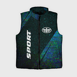 Женский жилет FAW sport glitch blue, цвет: 3D-черный