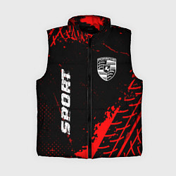 Женский жилет Porsche red sport tires, цвет: 3D-черный