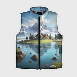 Женский жилет Чудесный день на берегу озера в горах