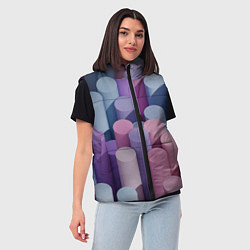 Женский жилет Цветные цилиндры, цвет: 3D-красный — фото 2