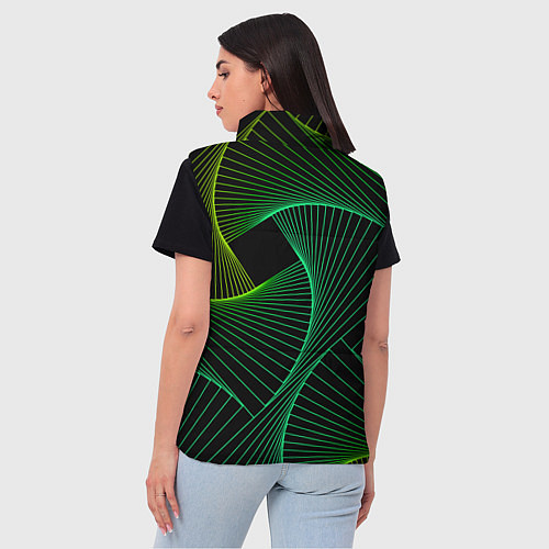 Женский жилет Сетка скрученных линий / 3D-Черный – фото 4