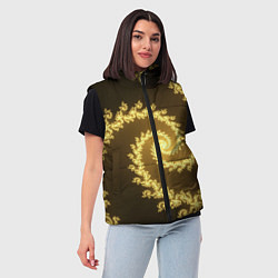 Женский жилет Желтая спираль фракталов, цвет: 3D-красный — фото 2