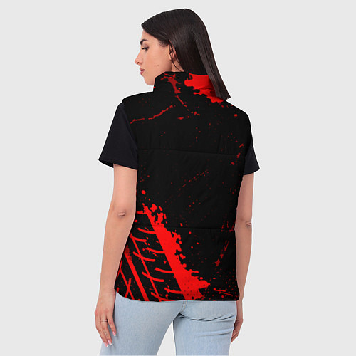 Женский жилет Opel red sport tires / 3D-Черный – фото 4