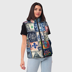 Женский жилет Баксы на дениме пэчворк, цвет: 3D-светло-серый — фото 2