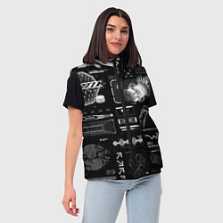 Женский жилет Паттерн киберинтерфейса, цвет: 3D-черный — фото 2