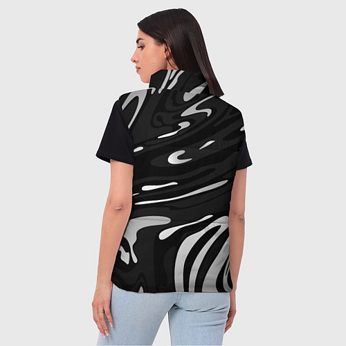 Женский жилет Мерседес АМГ - белые волны / 3D-Светло-серый – фото 4