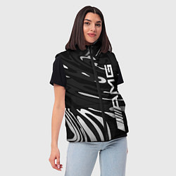 Женский жилет Мерседес АМГ - белые волны, цвет: 3D-светло-серый — фото 2