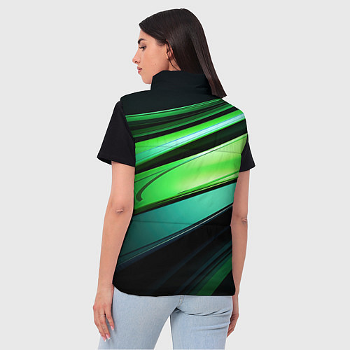 Женский жилет Абстрактные геометрические плавные линии минимализ / 3D-Черный – фото 4