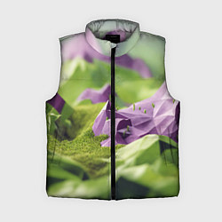 Женский жилет Геометрический пейзаж фиолетовый и зеленый, цвет: 3D-светло-серый