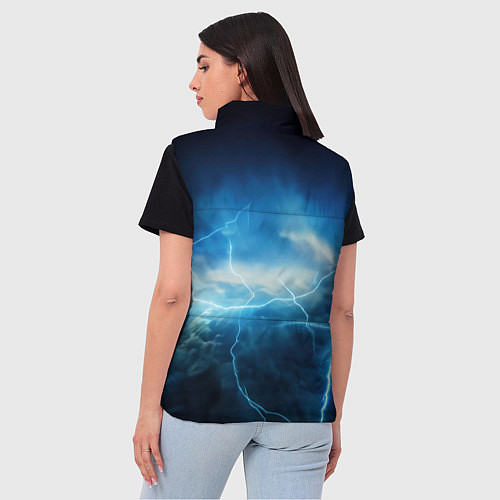 Женский жилет Светящийся атом и молнии / 3D-Черный – фото 4