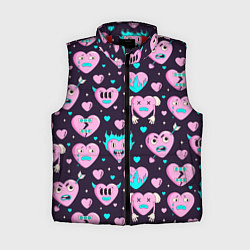 Женский жилет Паттерн с арт сердцами