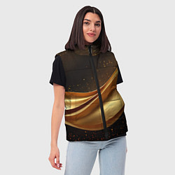 Женский жилет Золотая стильная абстракция на черном фоне, цвет: 3D-черный — фото 2