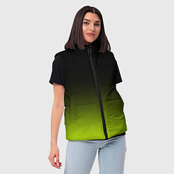 Женский жилет Чёрно-салатовый градиент, цвет: 3D-черный — фото 2