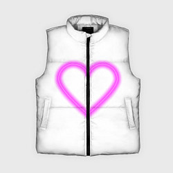 Женский жилет Неоновое сиреневое сердце, цвет: 3D-светло-серый