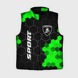 Женский жилет Lamborghini green sport hexagon, цвет: 3D-черный
