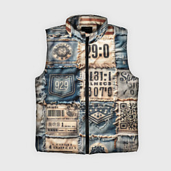Женский жилет Пэчворк Tokyo and US, цвет: 3D-черный