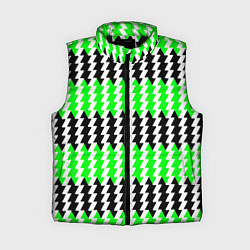 Женский жилет Вертикальные чёрно-зелёные полосы, цвет: 3D-черный