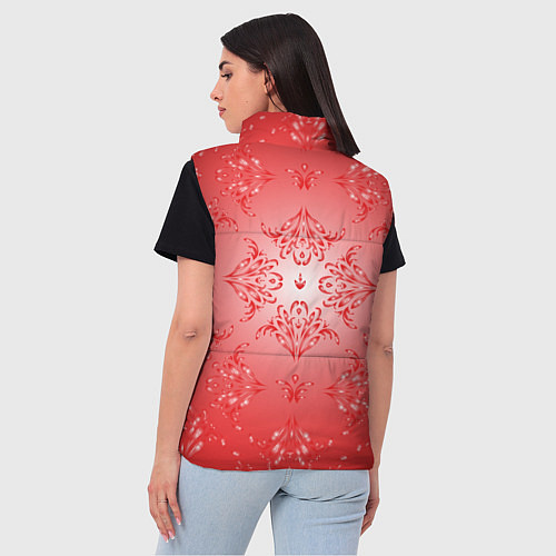 Женский жилет Красный симметричный узор / 3D-Красный – фото 4