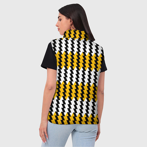 Женский жилет Вертикальные жёлто-белые полосы / 3D-Красный – фото 4