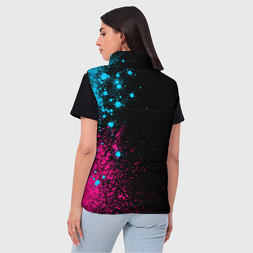 Женский жилет Leicester City - neon gradient по-вертикали / 3D-Черный – фото 4