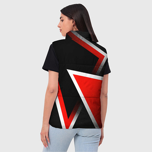 Женский жилет Honda - красные треугольники / 3D-Черный – фото 4
