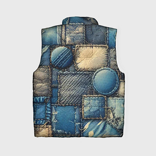 Женский жилет Denim patchwork - ai art / 3D-Светло-серый – фото 2