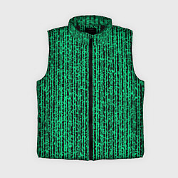 Женский жилет Полосатый чёрно-зелёный