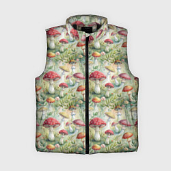 Женский жилет Дикие грибы лесные мухоморы
