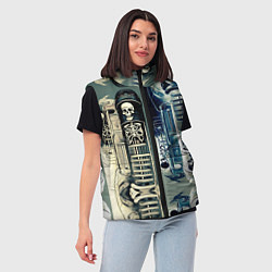 Женский жилет Психоделика с черепами, цвет: 3D-черный — фото 2