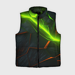Женский жилет Green neon abstract geometry