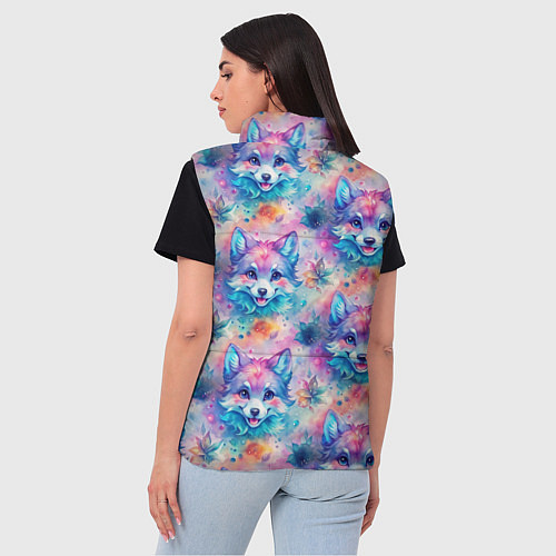 Женский жилет Фурри мордочки волчонка / 3D-Красный – фото 4