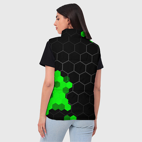Женский жилет Great Wall green sport hexagon / 3D-Черный – фото 4