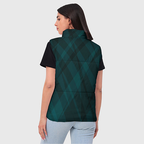 Женский жилет Тёмный зелёный полосатый / 3D-Черный – фото 4