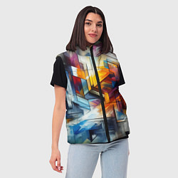 Женский жилет Абстрактные фигуры, цвет: 3D-светло-серый — фото 2