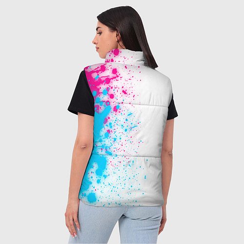 Женский жилет Sporting neon gradient style по-вертикали / 3D-Черный – фото 4