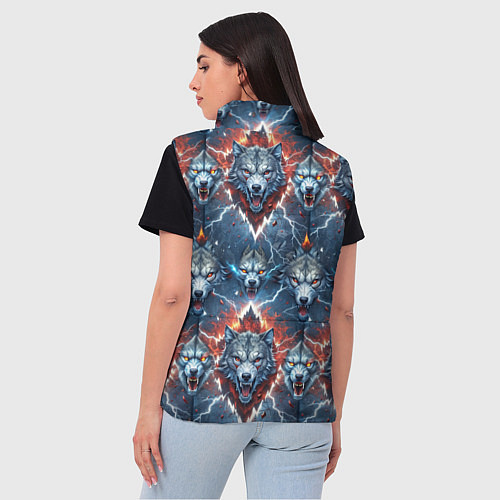 Женский жилет Волчки эпичный паттерн / 3D-Черный – фото 4