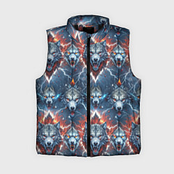Женский жилет Волчки эпичный паттерн, цвет: 3D-черный