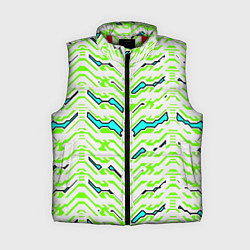 Женский жилет Агрессивный бело-зелёный паттерн, цвет: 3D-красный