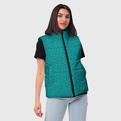 Женский жилет Бирюзовый паттерн разводы, цвет: 3D-светло-серый — фото 2