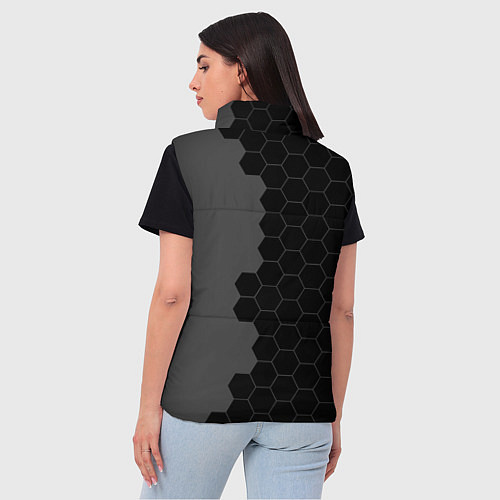 Женский жилет Leeds United sport на темном фоне по-вертикали / 3D-Черный – фото 4