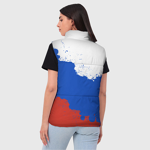 Женский жилет Российский триколор и герб / 3D-Черный – фото 4